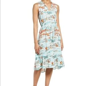 Beach Lunch Lounge Coney Island Lou Lou Midi Dress XL Resortwear Vacation Preppy